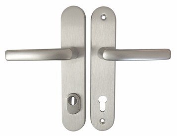 Kování bezpečnostní A4 klika/klika 72 mm vložka stříbrný elox F1 s krytkou Al - Kliky, okenní a dveřní kování, panty Kování dveřní Kování dveřní bezpečnostní